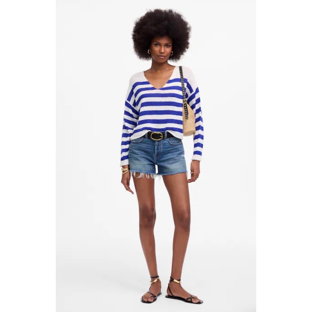 Madewell The Brynn Short High Rise Denim Cutoff Shorts Blue Size 24 Button Fly